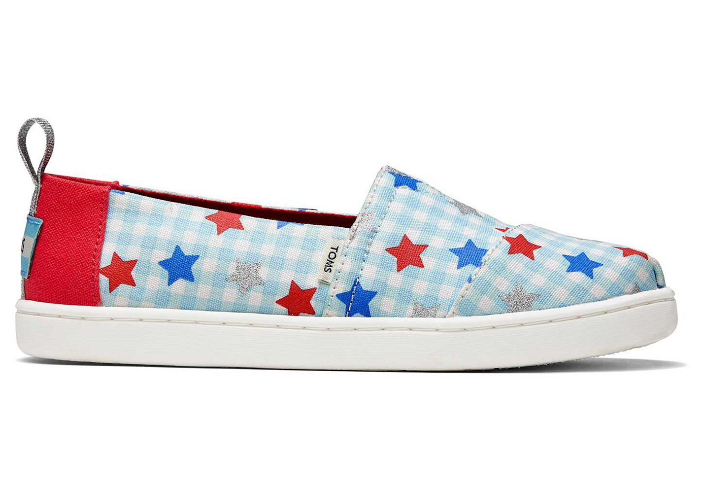 Toms Espadryle Dziecięce Niebieskie/Czerwone - Alpargata Youth Glitter Star - 21DCGJKWP